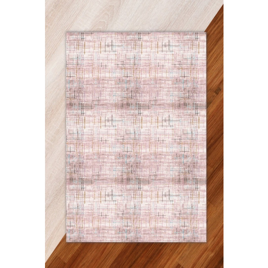 Silk Velvet Pink Color Striped Pattern Elastic Carpet Cover