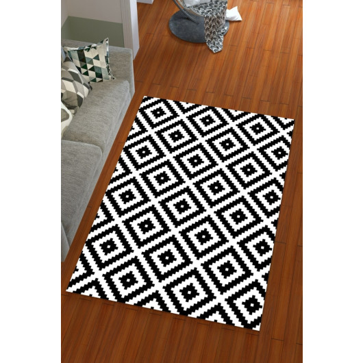 Silk Velvet Black Color Square Pattern Elastic Carpet Cover