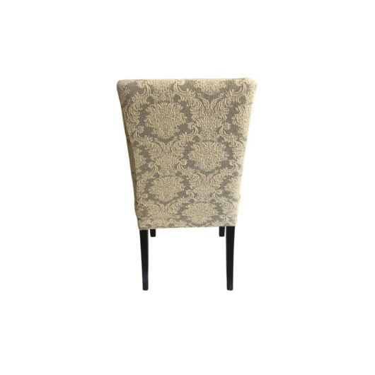 Light Beige Textured Jacquard Chair Cover With Elastic