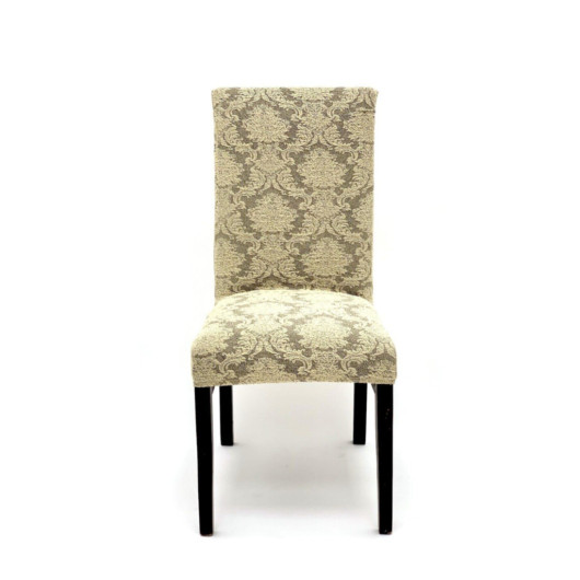 Yellow Decorative Jacquard Chair Cover With Elastic