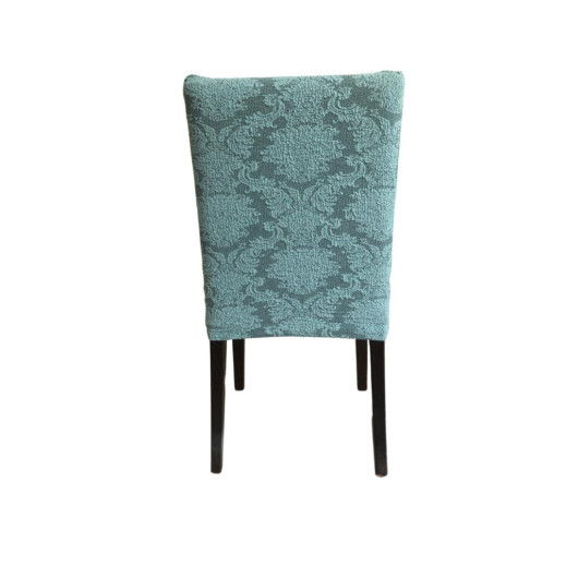 Blue Decorative Jacquard Chair Cover With Elastic