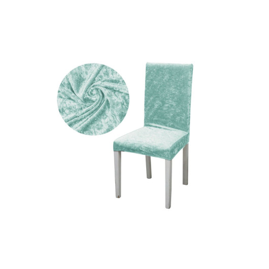 Turquoise Velor Dining Table Chair Cover
