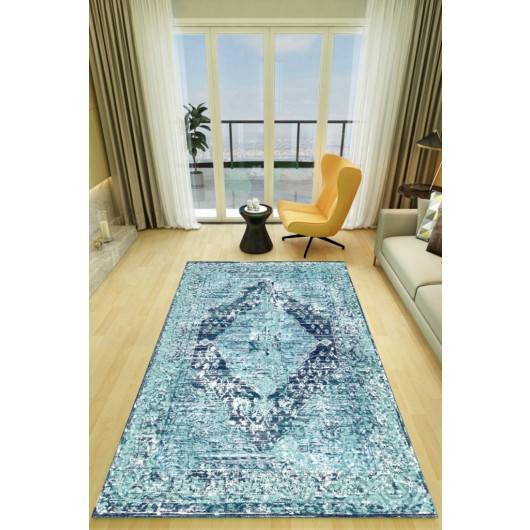 Non Slip Base Colorful Modern Tile Pattern Decorative Carpet