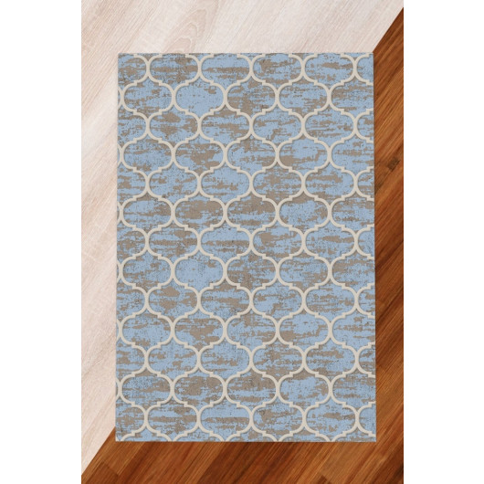 Classic Light Blue Patterned Carpet