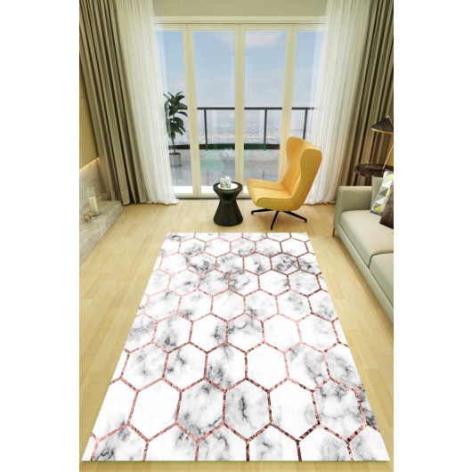 White And Gray Marble Pattern Floor Carpets