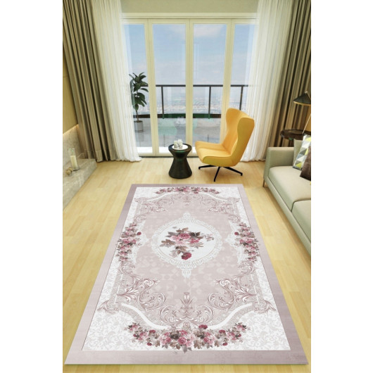 Modern Carpets In An Ottoman Style With Cream And Pink Flowers