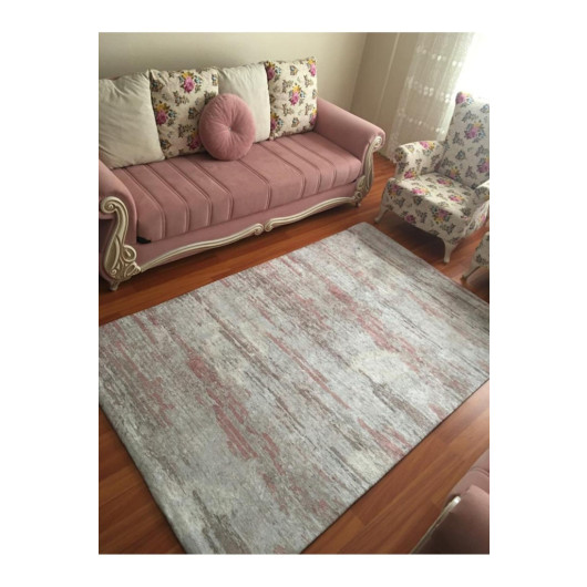 Pink And White Velvet Carpet Cover