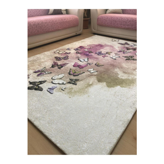 Modern Velvet Carpet Cover With Colorful Flowers