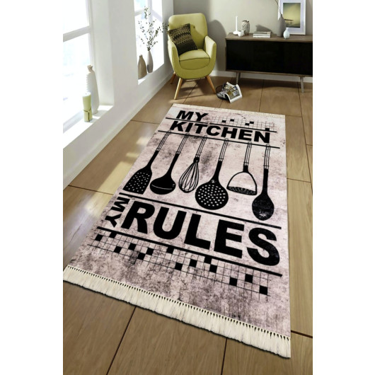 Kitchen Rug Decorated With Spoons