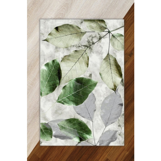 Beige Rug With Tree Leaves