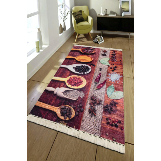 Brown Spices Patterned Kitchen Rugs