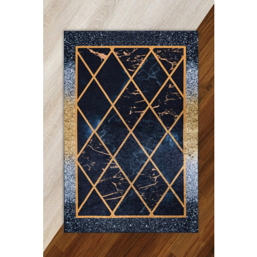 Navy Living Room Carpet With Gradient Colors