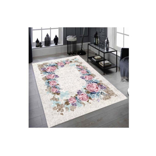 Salon Rug With Floral Pattern