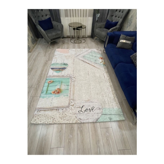 Plush Carpet Case Decorated With Drawings And Hearts