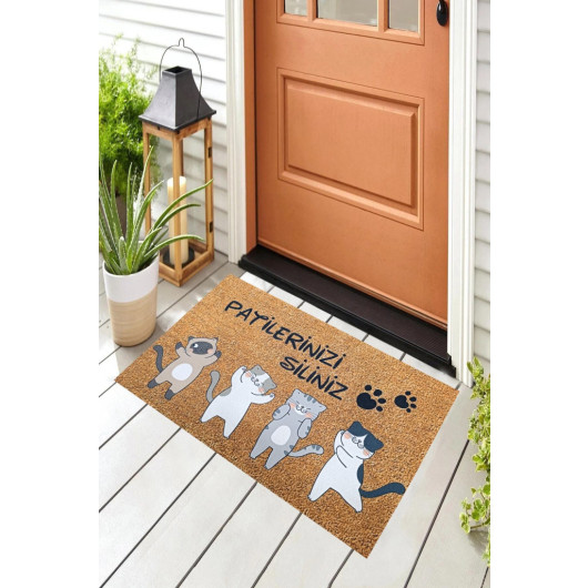 Sweet Kittens Doormat With Wipe Your Paws Warning