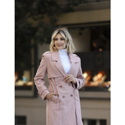 Womens Light Pink Trenchcoat, Size 44