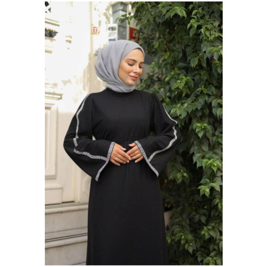 Black Turkish Dress For Veiled Women, Size 38