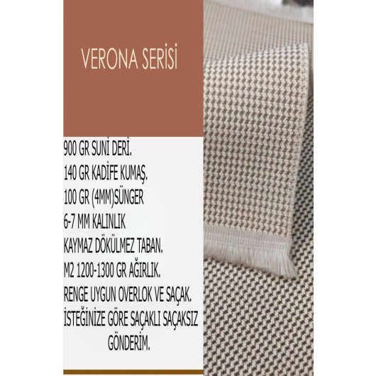 Modern Verona Non Slip Leather Based Washable Modern Carpet Runner