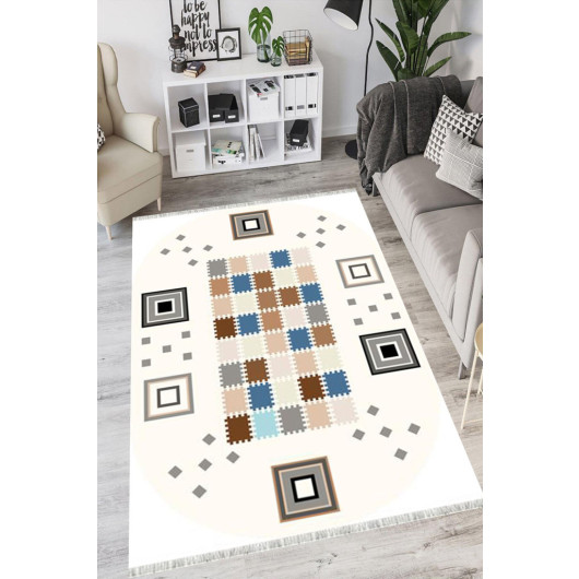 Non Slip Leather Based Digital Printing Patchwork Carpet Runner