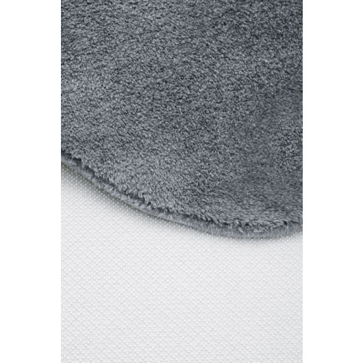 Dark Gray Shaped Hide Woven Carpet Plush Rabbit Fur Feeling Antibacterial