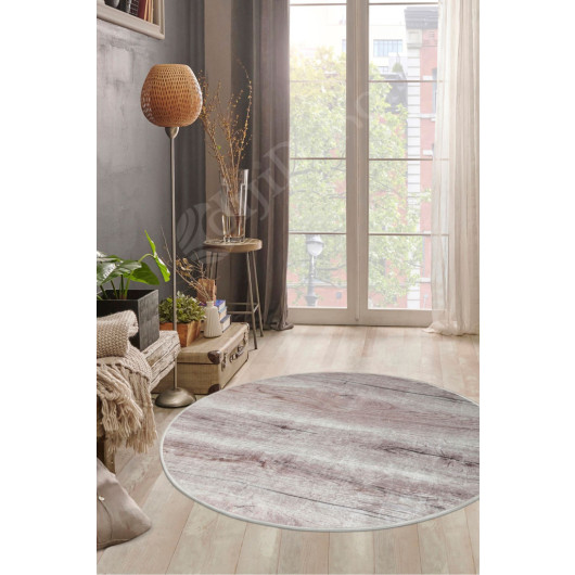 Mink Fringeless Digital Round Carpet Non Slip Washable Living Room Carpet