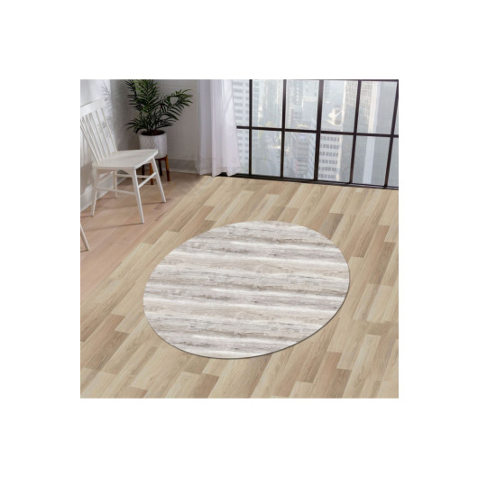 Mink Fringeless Digital Round Carpet Non Slip Washable Living Room Carpet