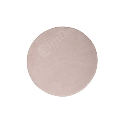Pink Round Fleece Woven Carpet Plush Soft Antibacterial Children Kitchen Living Room Carpet