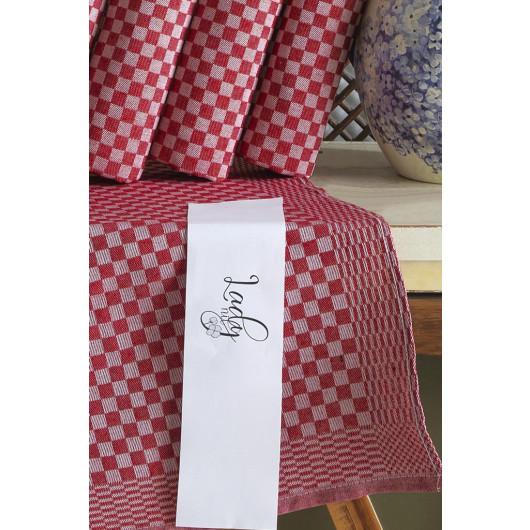 5 Pack Red Kitchen Napkin Checkerboard Patterned Cotton