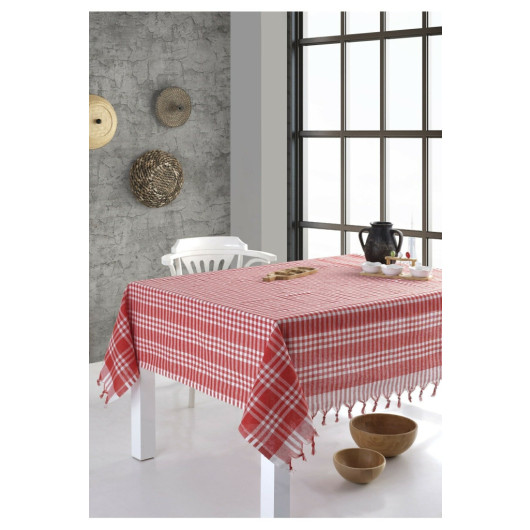 غطاء طاولة وللنزهة احمر مقاس 170X170