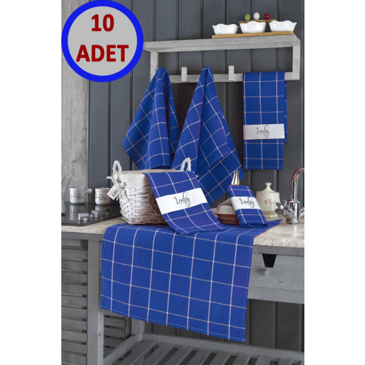 Kitchen German Napkin 10 Pieces Blue 45X65