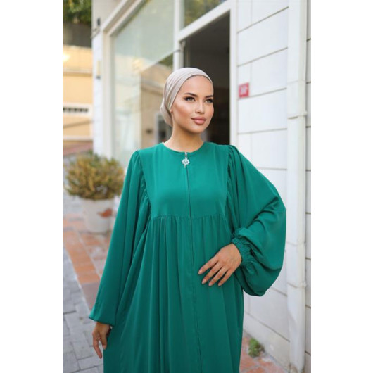 Balloon Sleeve Oversized Abaya Emerald