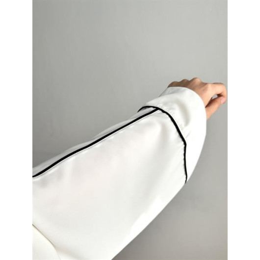 Piping Design Abaya White