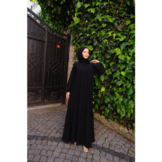 Designer Abaya With Hidden Placket Black