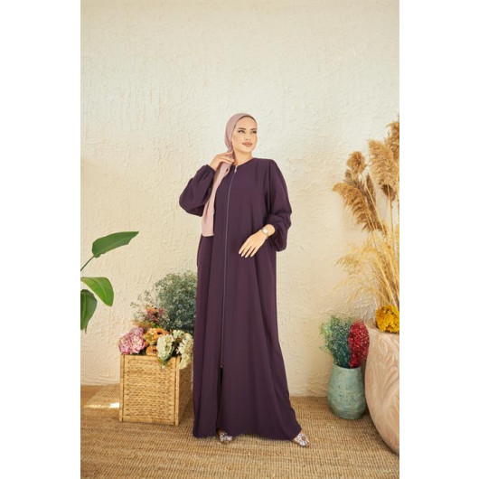 Medina Silk Abaya Purple