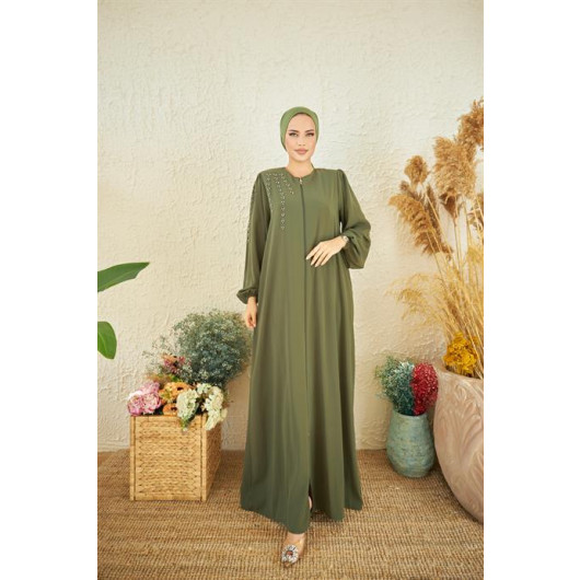 Medina Silk Abaya Green