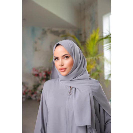 Medina Silk Shawl Prayer Dress Gray