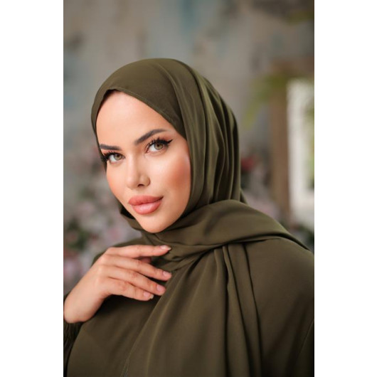 Medina Silk Prayer Dress With Shawl Khaki