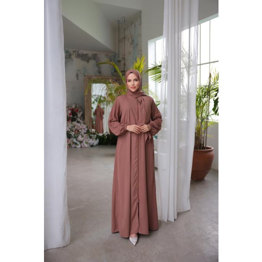 Medina Silk Shawl Prayer Dress Brown