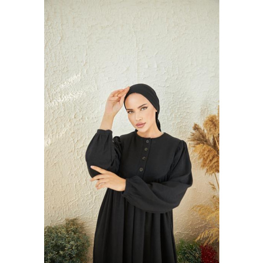 Knitted Hijab Dress Black