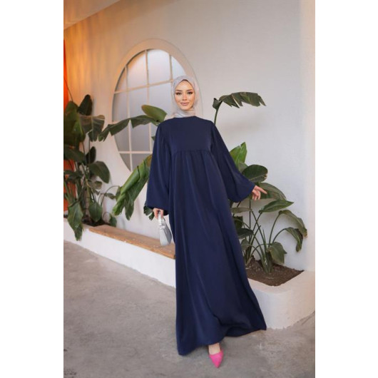 Hijab Balloon Oversized Dress Navy Blue