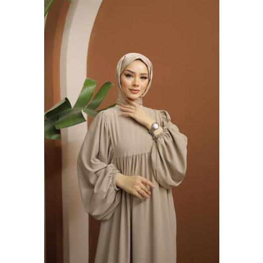 Hijab Balloon Oversized Dress Mink