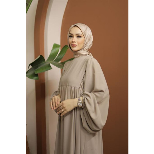 Hijab Balloon Oversized Dress Mink
