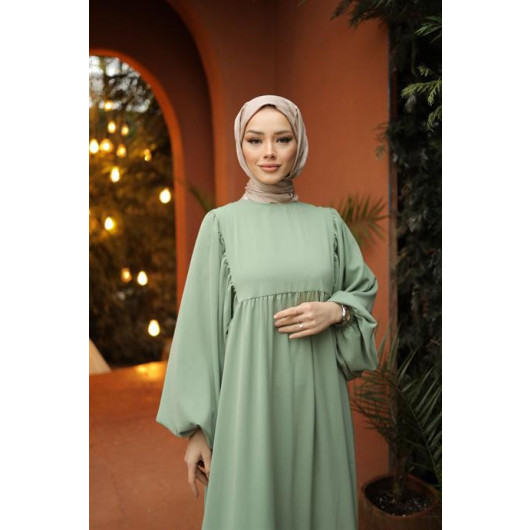 Hijab Balloon Oversized Dress Green