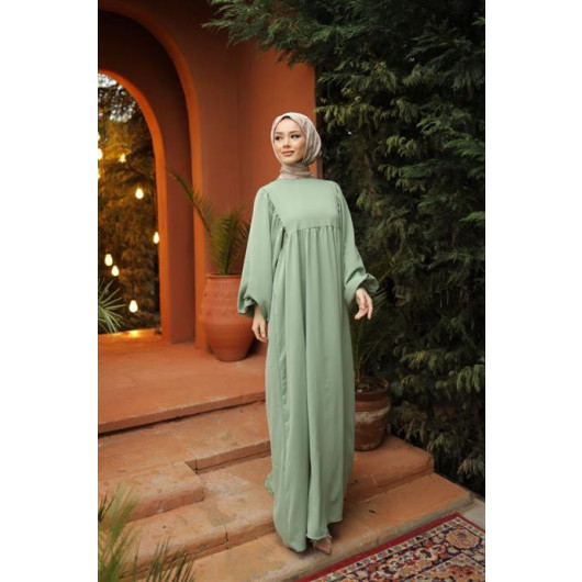 فستان حجاب تركي اخضر اوفر سايز