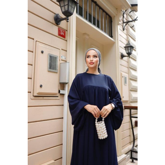 Hijab Robal Oversized Dress Navy Blue