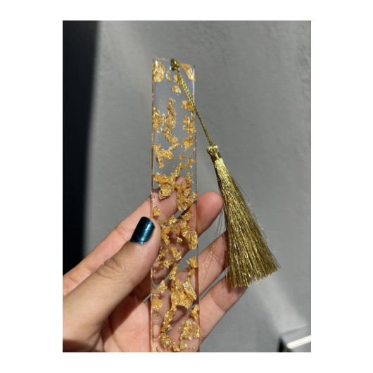 Gold Leaf Epoxy Bookmark, Transparent