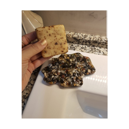 Small Size Decorative Natural Stone Epoxy Solid Mold Soap Dish, Natural