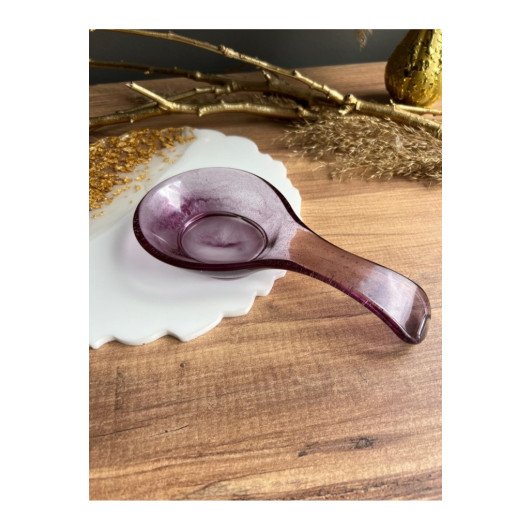 Purple Horizontal Unbreakable Epoxy Cutlery Coaster, Transparent