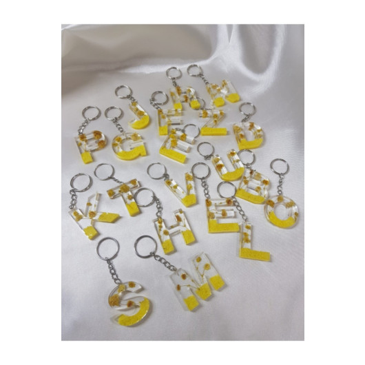 Letter N Epoxy Keychain, Transparent