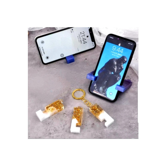 Sultan Gold Leaf Epoxy Phone Holder Multifunctional Keychain